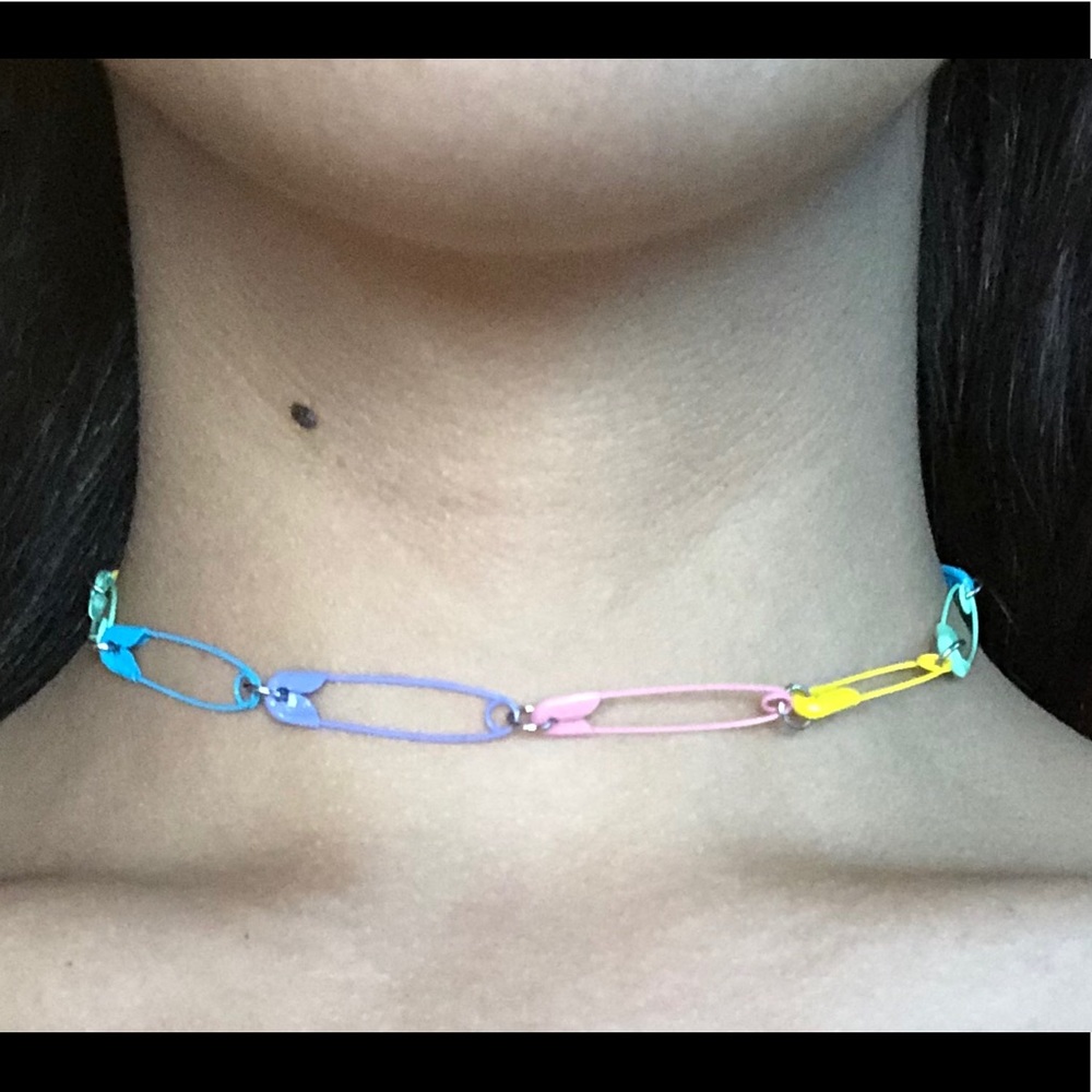 Rainbow Paperclip Choker